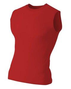 A4 NB2306 - Youth Sleeveless Compression Muscle T-Shirt Scarlet