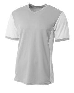 A4 NB3017 - Youth Premier Soccer Jersey Silver/White