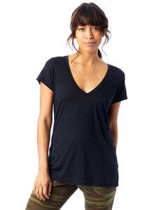 Alternative Apparel 2894B2 - Ladies Slinky-Jersey V-Neck T-Shirt Black