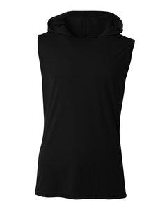 A4 N3410 - Men's Cooling Performance Sleeveless Hooded T-shirt Black