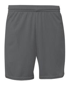 A4 N5384 - Adult 7" Mesh Short With Pockets Graphite
