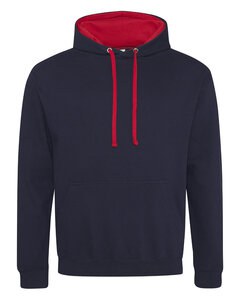 Just Hoods By AWDis JHA003 - Adult 80/20 Midweight Varsity Contrast Hooded Sweatshirt Frnch Nvy/Fr Rd