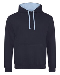 Just Hoods By AWDis JHA003 - Adult 80/20 Midweight Varsity Contrast Hooded Sweatshirt Frn Nvy/Sky Blu