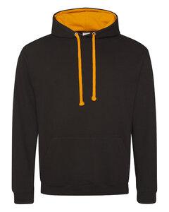 Just Hoods By AWDis JHA003 - Adult 80/20 Midweight Varsity Contrast Hooded Sweatshirt Jt Blk/Orn Crsh