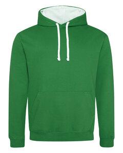 Just Hoods By AWDis JHA003 - Adult 80/20 Midweight Varsity Contrast Hooded Sweatshirt Kly Grn/Arc Wht