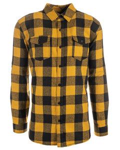 Burnside B8210 - Yarn-Dyed Long Sleeve Flannel Shirt Gold/Black