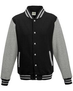 Just Hoods By AWDis JHA043 - Men's 80/20 Heavyweight Letterman Jacket Jet Blk/Hth Gry