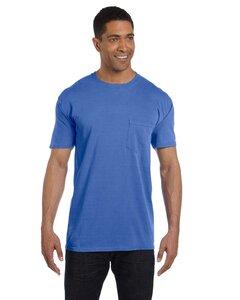 Comfort Colors 6030 - Garment Dyed Short Sleeve Shirt with a Pocket Neon Blue
