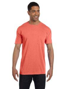Comfort Colors 6030 - Garment Dyed Short Sleeve Shirt with a Pocket Bright Salmon