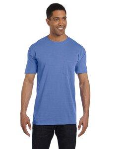 Comfort Colors 6030 - Garment Dyed Short Sleeve Shirt with a Pocket Mystic Blue
