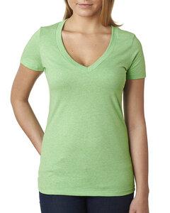 Next Level Apparel 6640 - Ladies CVC Deep V-Neck T-Shirt Apple Green