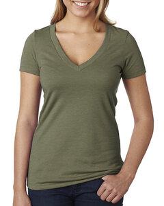 Next Level Apparel 6640 - Ladies CVC Deep V-Neck T-Shirt Military Green