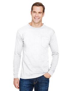 Bayside 3055 - Union-Made Long Sleeve T-Shirt with a Pocket White