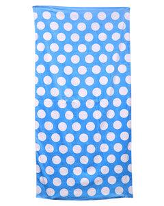 Carmel Towel Company C3060X - Chevron Velour Beach Towel Lt Blu Polka Dot
