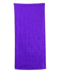 Carmel Towel Company C3060X - Chevron Velour Beach Towel Purple