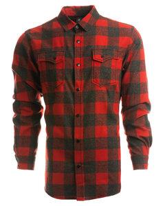 Burnside BN8219 - Adult Snap Flannel Shirt Red/H Black