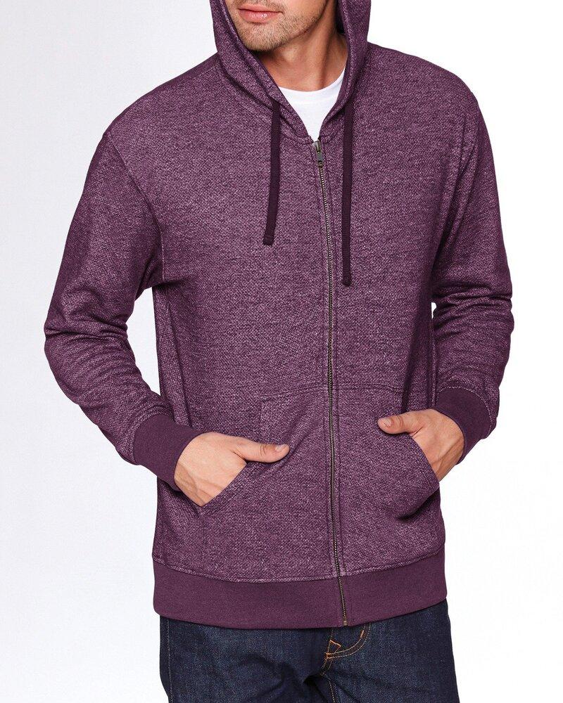 Next Level Apparel 9600 - Adult Pacifica Denim Fleece Full-Zip Hooded Sweatshirt