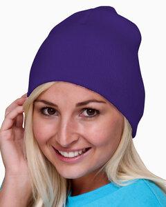 Bayside 3810 - USA-Made 8½' Inch Knit Beanie Purple