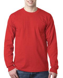 Bayside 8100 - USA-Made Long Sleeve T-Shirt with a Pocket Red