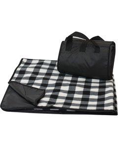 Liberty Bags 8702 - Fleece/Nylon Plaid Picnic Blanket White Buffalo