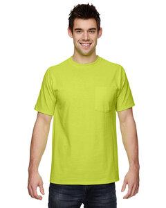Fruit of the Loom 3931P - ® FL 5 oz., 100% Cotton HD Pocket TEE Safety Green