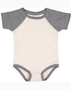 Rabbit Skins 4430 - Fine Jersey Infant Three-Quarter Sleeve Baseball Bodysuit Nat Hth/Gran Ht