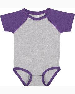 Rabbit Skins 4430 - Fine Jersey Infant Three-Quarter Sleeve Baseball Bodysuit