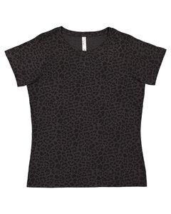 LAT 3516 - Ladies' Fine Jersey T-Shirt Black Leopard