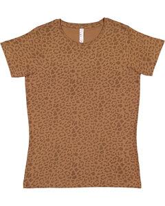 LAT 3516 - Ladies' Fine Jersey T-Shirt Brown Leopard