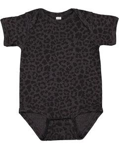 Rabbit Skins 4424 - Fine Jersey Infant Lap Shoulder Creeper  Black Leopard