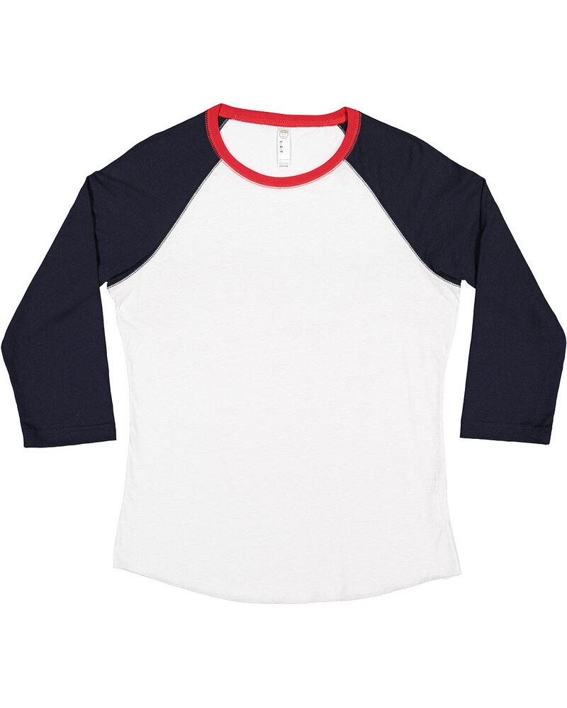 LAT 3530 - Ladies' Fine Jersey Three-Quarter Sleeve Baseball T-Shirt