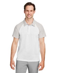 Team 365 TT21C - Men's Command Snag-Protection Colorblock Polo White/Sp Silver