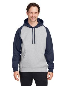 Team 365 TT96CB - Unisex Zone HydroSport  Heavyweight Colorblock Hooded Sweatshirt Ath Ht/Sp Dk Nv