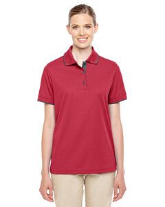 CORE365 78222 - Ladies Motive Performance Piqué Polo with Tipped Collar Classic Red/Carbon