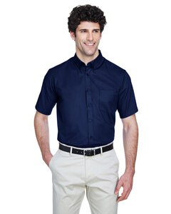 CORE365 88194 - Men's Optimum Short-Sleeve Twill Shirt Classic Navy
