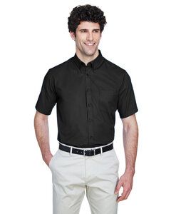 CORE365 88194T - Men's Tall Optimum Short-Sleeve Twill Shirt Black