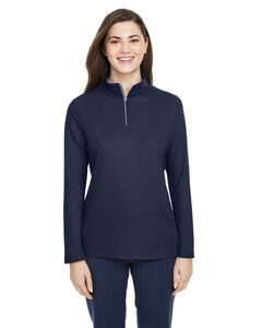 CORE365 CE405W - Ladies Fusion ChromaSoft Pique Quarter-Zip Classic Navy