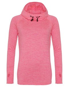 Just Hoods By AWDis JCA038 - Ladies Cool Cowl-Neck Long-Sleeve T-Shirt Elec Pink Melnge