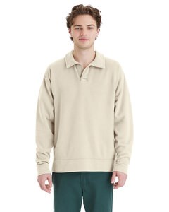 ComfortWash by Hanes GDH490 - Unisex Garment Dye Polo Collar Sweatshirt Parchment
