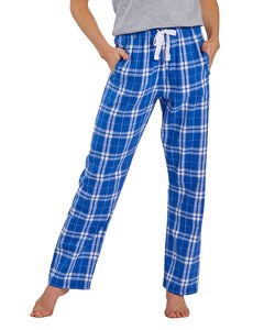 Boxercraft BW6620 - Ladies Haley Flannel Pant with Pockets Royal/Silvr Pld