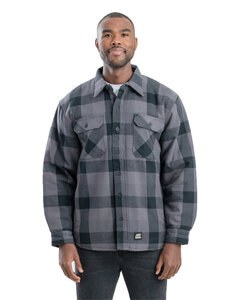 Berne SH69 - Men's Timber Flannel Shirt Jacket Plaid Slate