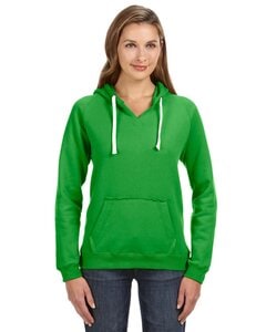 J. America JA8836 - Ladies Sydney Brushed V-Neck Hooded Sweatshirt