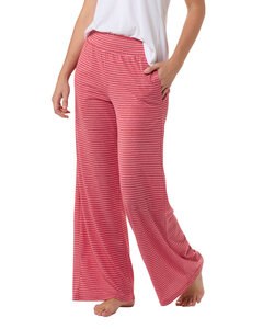 Boxercraft BW6615 - Ladies Evelyn Stripe Wide Leg Pant Red/White