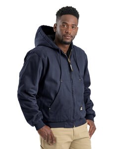 Berne HJ375T - Men's Tall Highland Washed Cotton Duck Hooded Jacket Navy