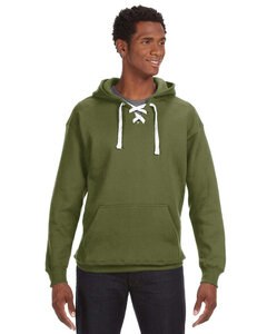 J. America JA8830 - Adult Sport Lace Hooded Sweatshirt Military Green