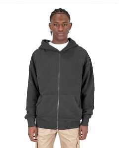 Shaka Wear SHGDZ - Men's Garment Dye Double-Zip Hooded Sweatshirt Shadow