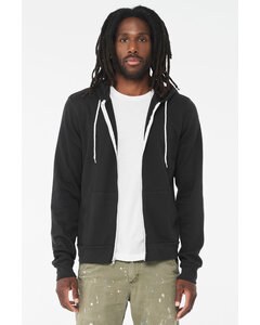 Bella+Canvas 3739 - Unisex Full-Zip Hooded Sweatshirt Vintage Black