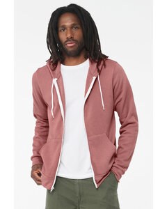 Bella+Canvas 3739 - Unisex Full-Zip Hooded Sweatshirt Heather Mauve