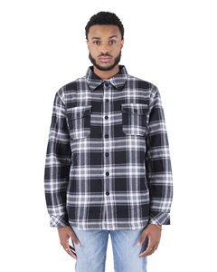 Shaka Wear SHPFJ - Men's Plaid Flannel Jacket Black