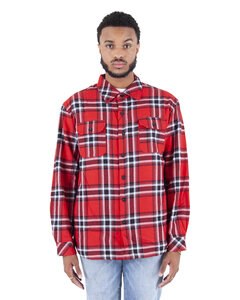 Shaka Wear SHPFJ - Men's Plaid Flannel Jacket Red